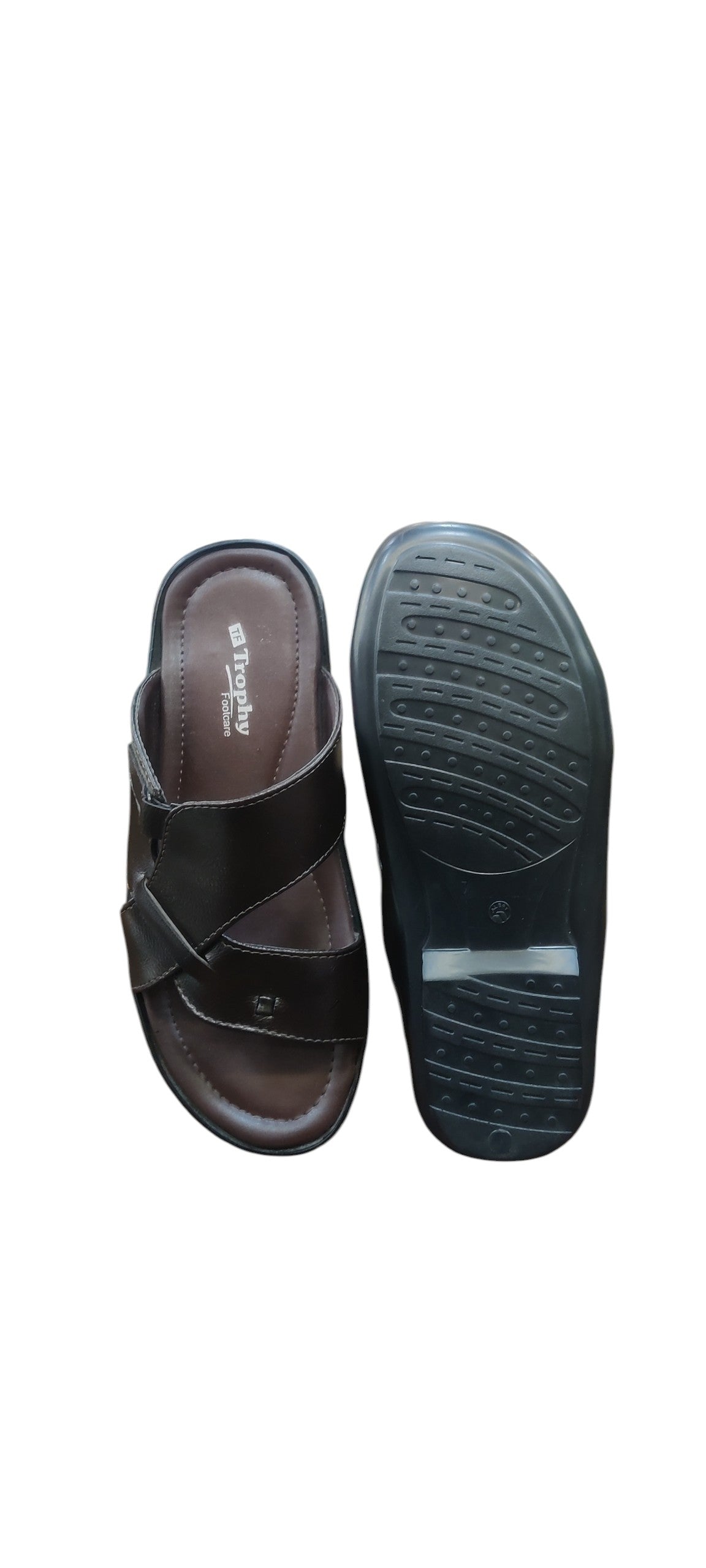 Trophy Men Leather Slippers 5512